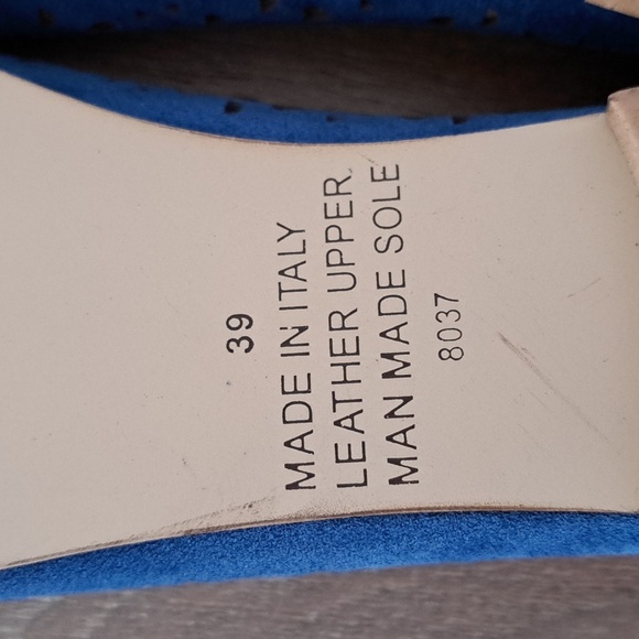 Libera Mente Genuine Leather Blue Suede Ballet Flats - Size: EU 39 (US 8.5) - Picture 9 of 10